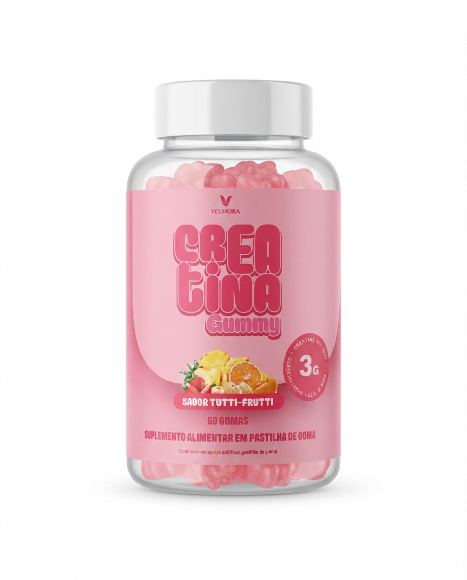 Creatina Gummy Tutti-Frutti pronta para fazer parte do seu ritual